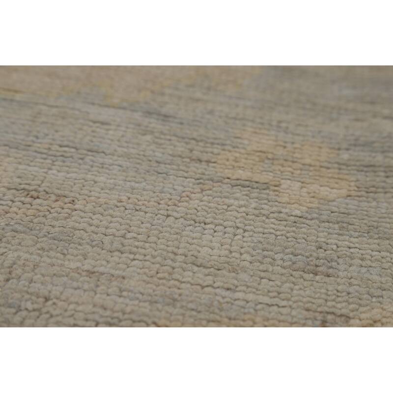 Blue Floral Oushak Turkish Area Rug Hand-Knotted Wool Carpet - 8'4"x 10'0"