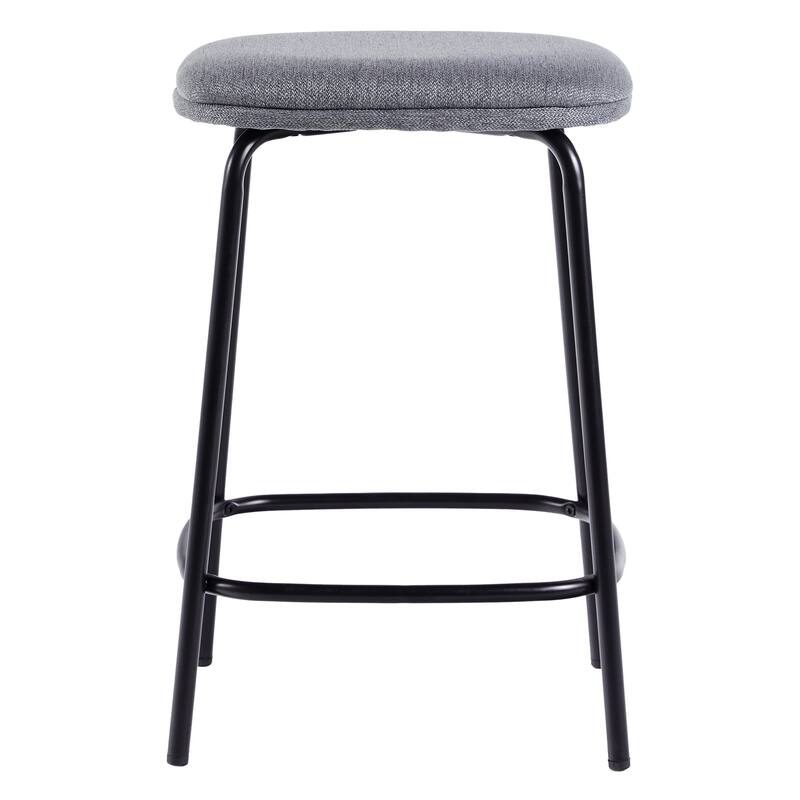 Modern Simple Counter Stool with Upholstered Seat, Set of 2