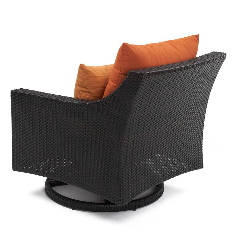 Deco 5 Piece Aluminum Outdoor Patio Motion Club & Ottoman Set