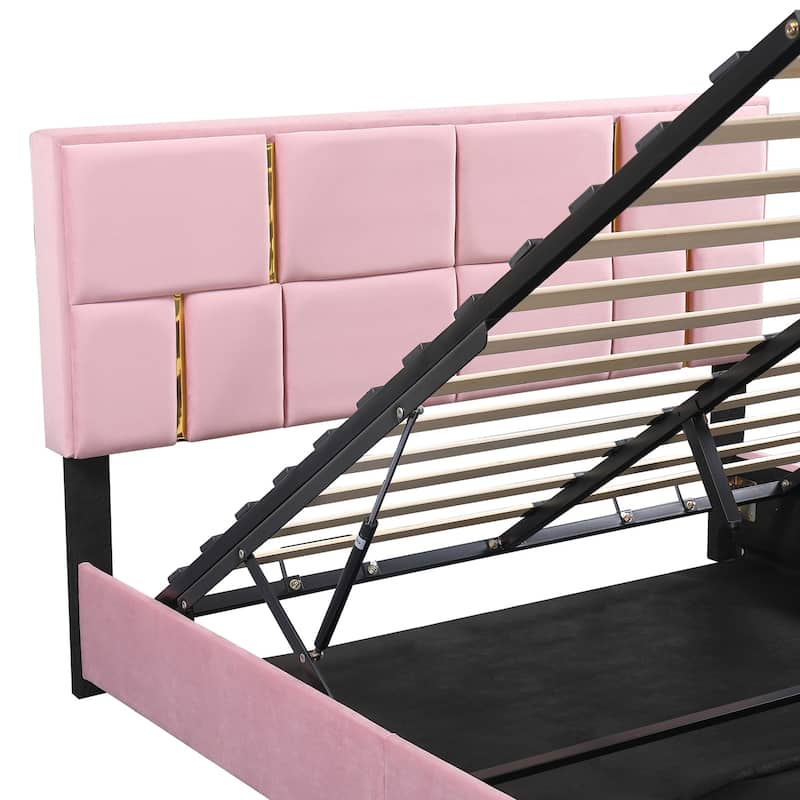 2-Pieces Bedroom Sets Queen Size Bed with Storage Ottoman