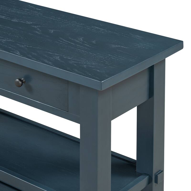 Console Table with Drawer and Two Sturdy Shelves for Entryway, Living Room
