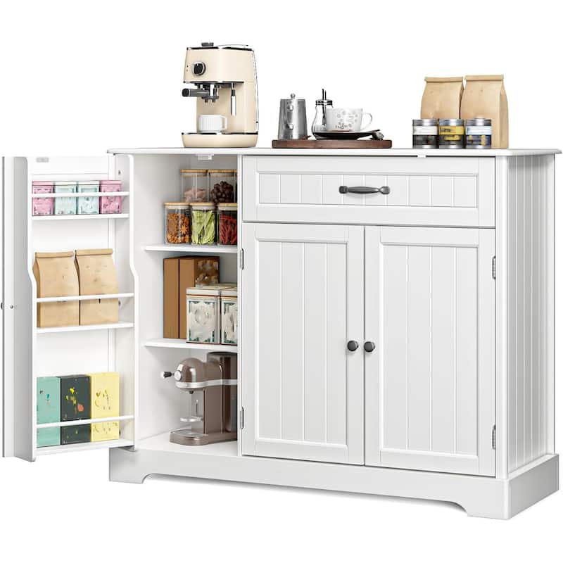 Buffet Cabinet Storage Sideboard, Kitchen Sideboard Storage Buffet Cabinet with Drawer and 3 Doors