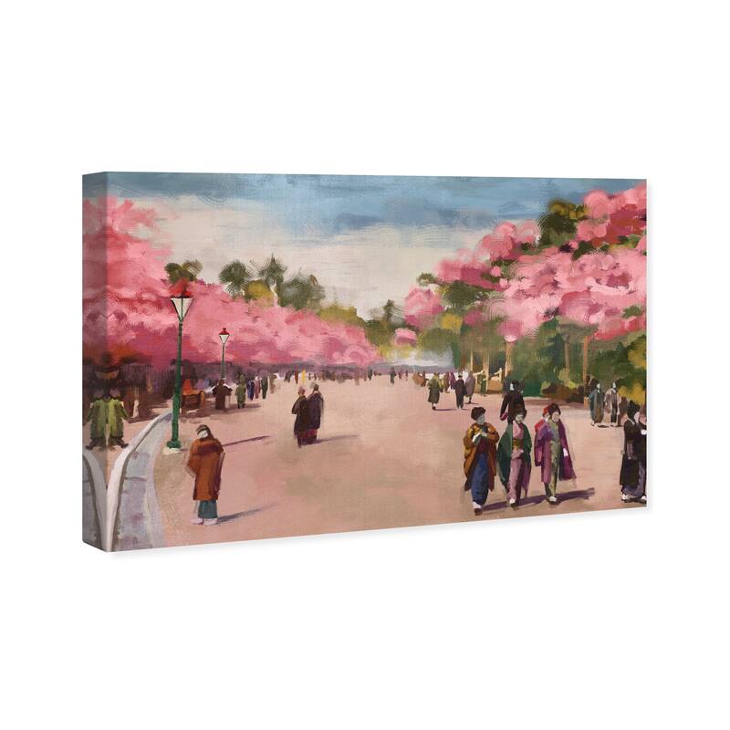 Wynwood Studio Canvas Floral and Botanical Hand Painted View Pink and Global Wall Art Canvas Print