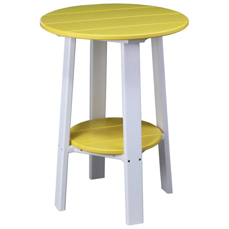 Poly Lumber Deluxe End Table - Counter Height - Yellow & White