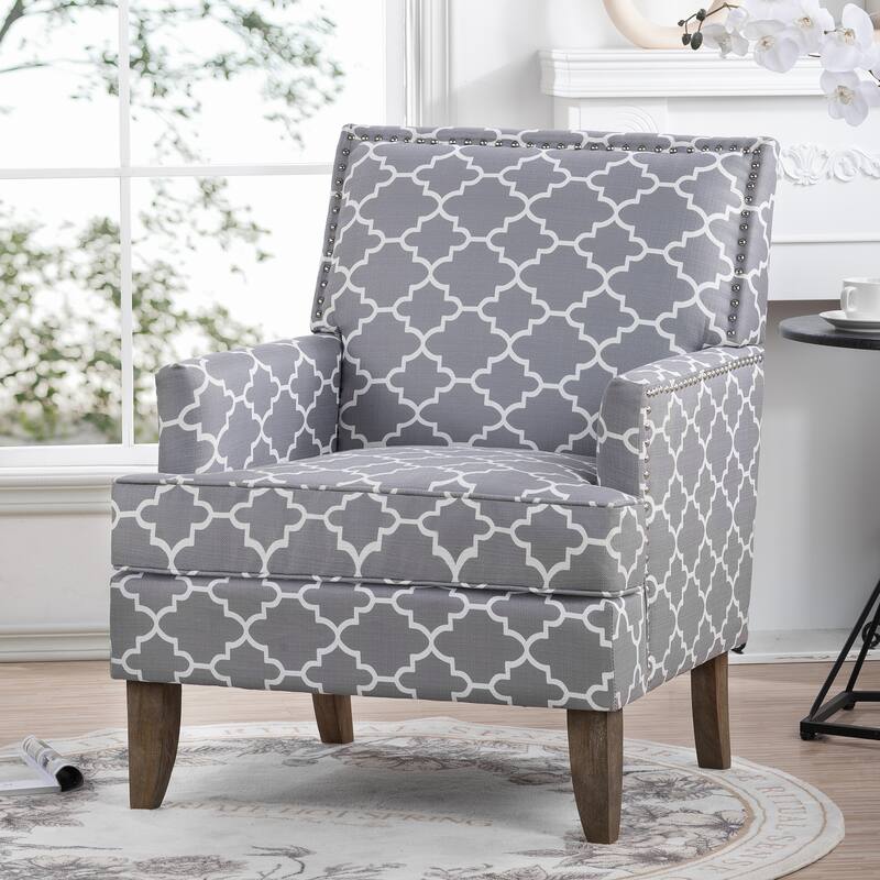 GDFStudio - Bella Modern Accent Chair for Living Room with Birch Legs and Comfortable Fabric Upholstery