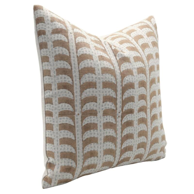 Fabdivine Brown Home Decorative Throw Pillowcase Block Print Floral Heavy Linen Cushion Cover Farmhouse Sofa or Bed, Garud