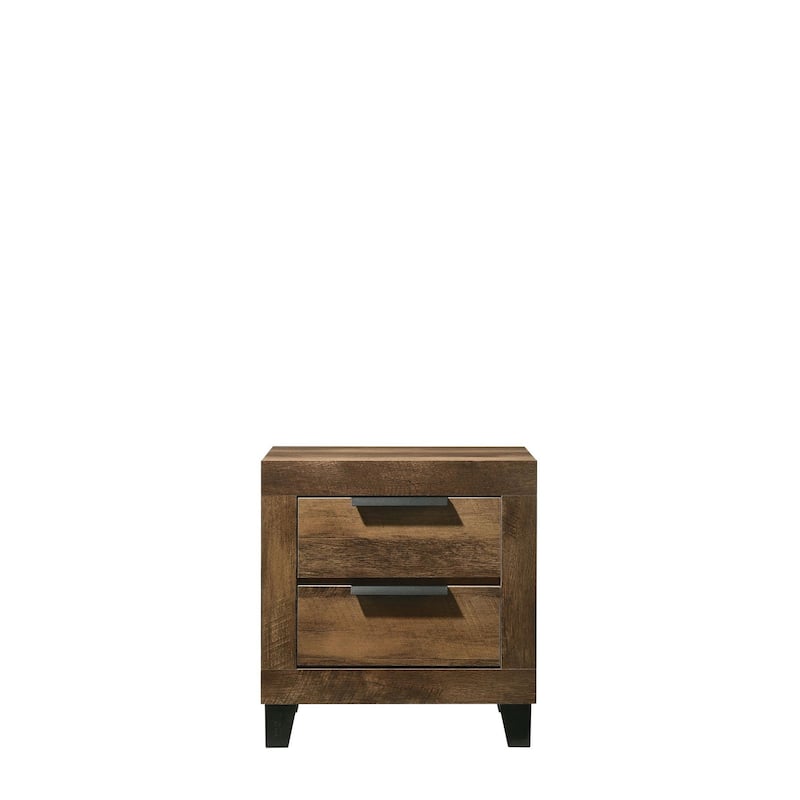 Transitional Style Wood Nightstand with 2 Drawer