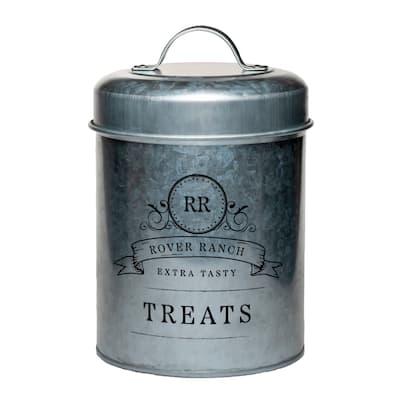 Amici Pet Rover Ranch Metal Treats Canister - 64 oz