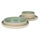 preview thumbnail 8 of 10, Gibson Elite Liberty Bay 16-Piece Pottery Clay Stoneware Stackable Dinnerware Set - Reactive Glaze, Service for 4