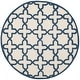 preview thumbnail 21 of 183, SAFAVIEH Handmade Cambridge Trudie Geometric Wool Rug 6' Round - Ivory/Navy - Round