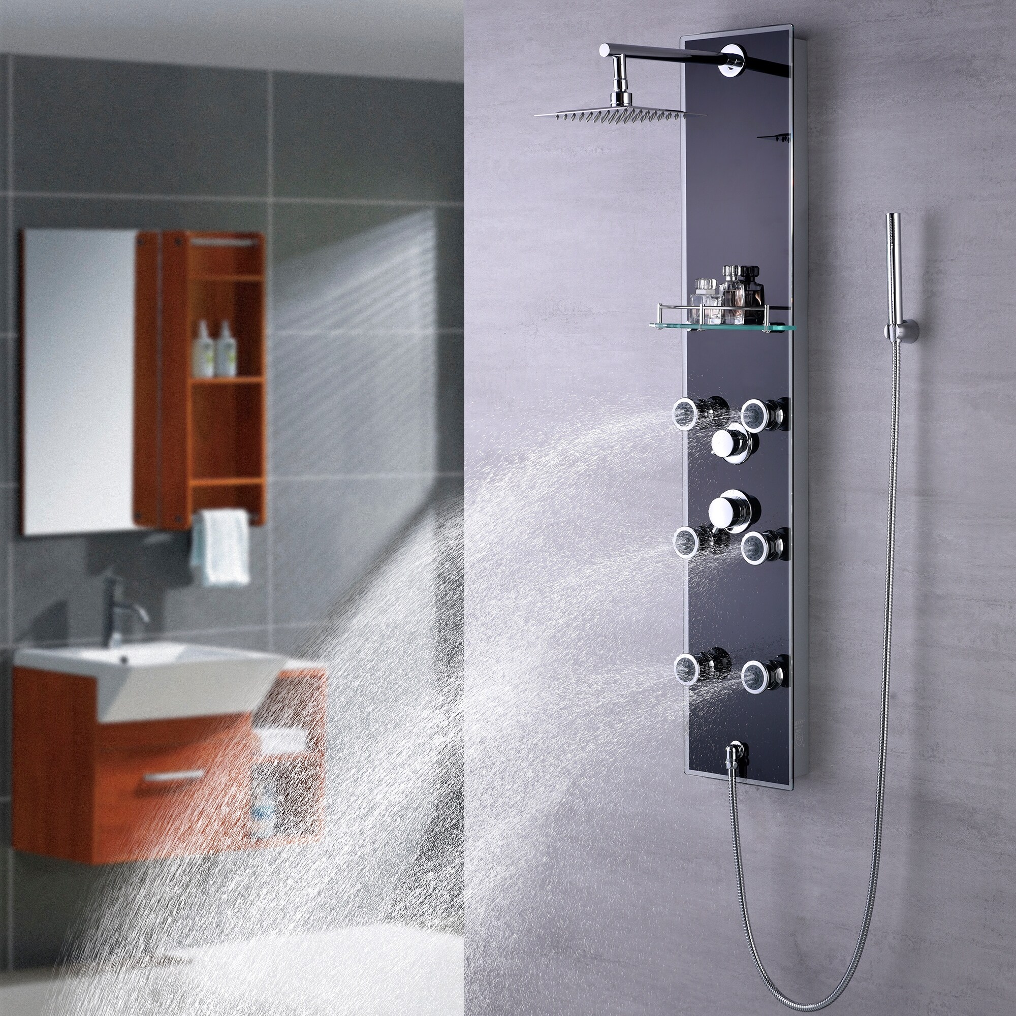 https://ak1.ostkcdn.com/images/products/is/images/direct/002a6e1c4bdbf69e68ec514482cdd60477d0dfb1/51-in.-6-Jet-Shower-Panel-System-with-Adjustable-Rainfall-Shower-Head-in-Black.jpg