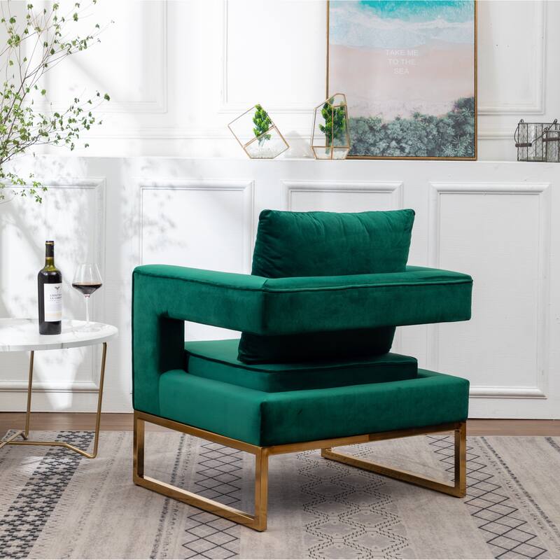 Green 29.75" Polyester Arm Chair