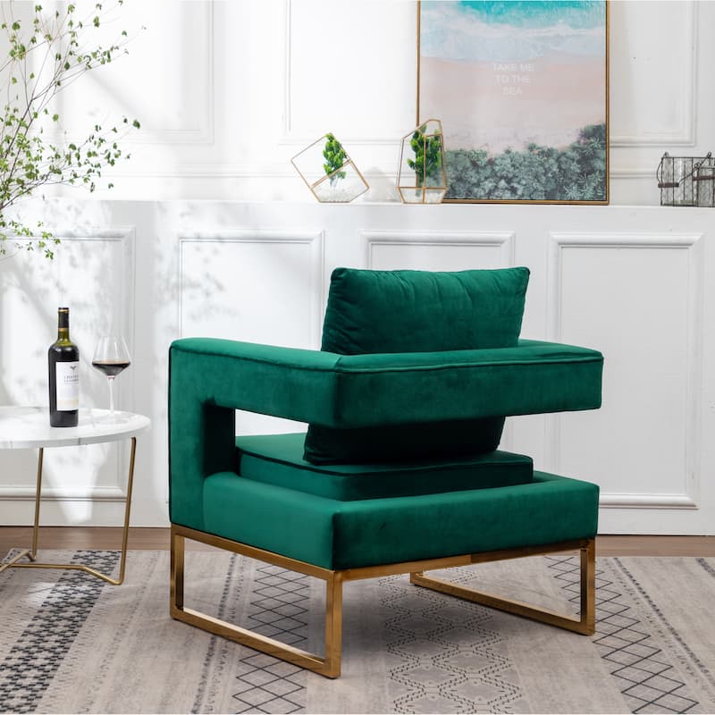 Roundhill Furniture Lenola Contemporary Upholstered Accent Armchair
