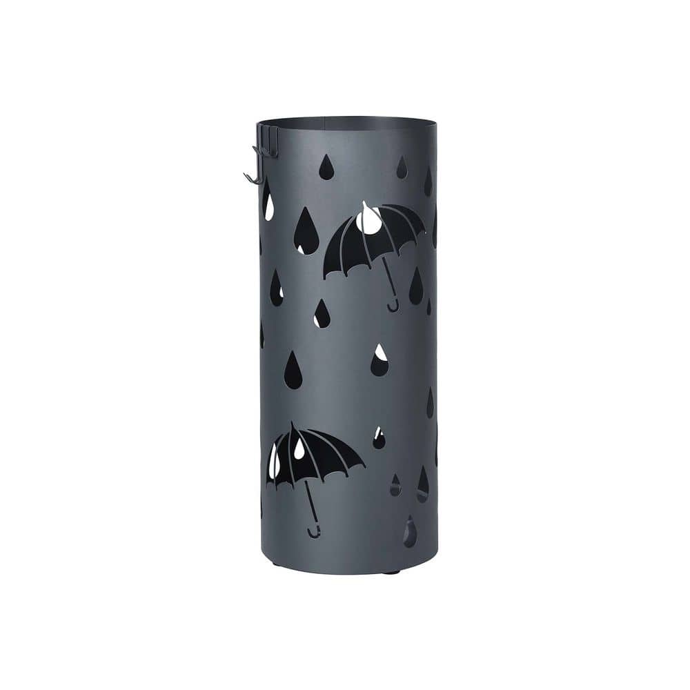 Umbrella Holder with Removable Drip Tray and Hooks Metal Storage Rack for Entryway or Hallway