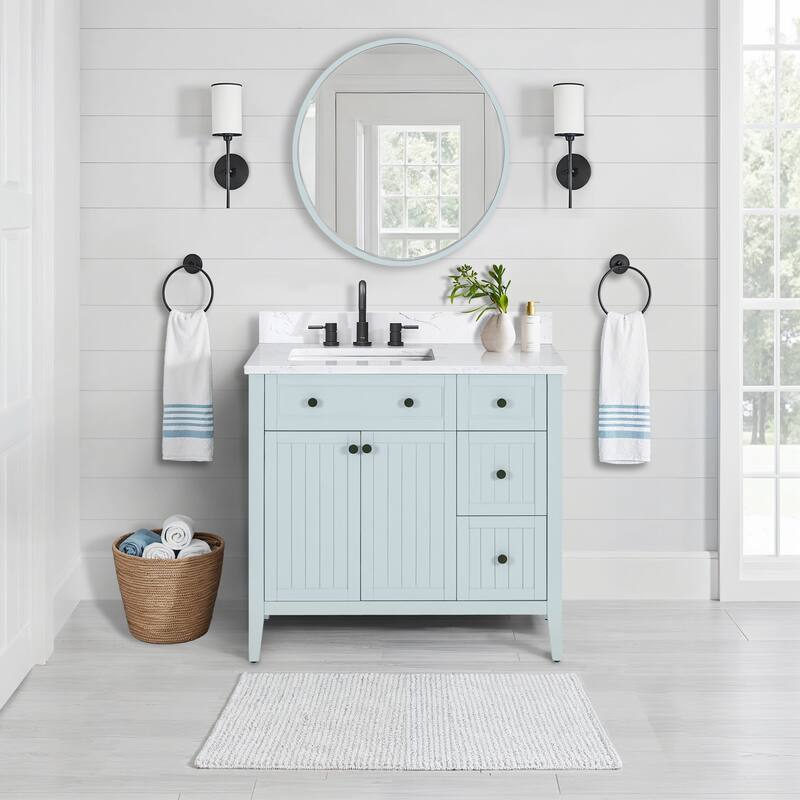 Layla Bathroom Vanity Only in Ice Blue