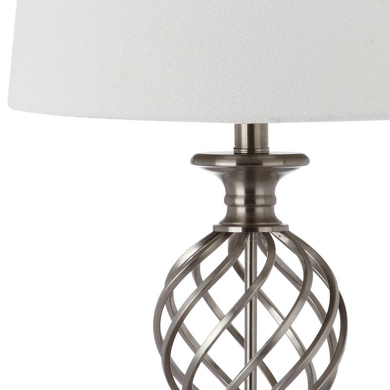 SAFAVIEH Lighting Yesenia 27-inch Urn Nickel Table Lamp (Set of 2) - 14Wx14Dx27H