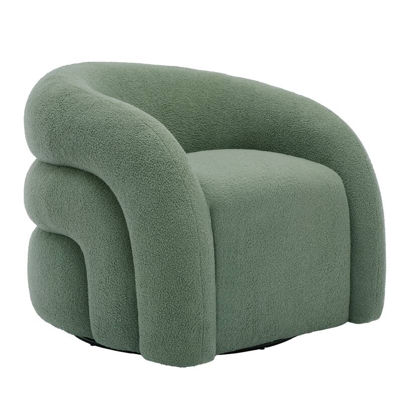 Upholstered Boucle Swivel Accent Chair