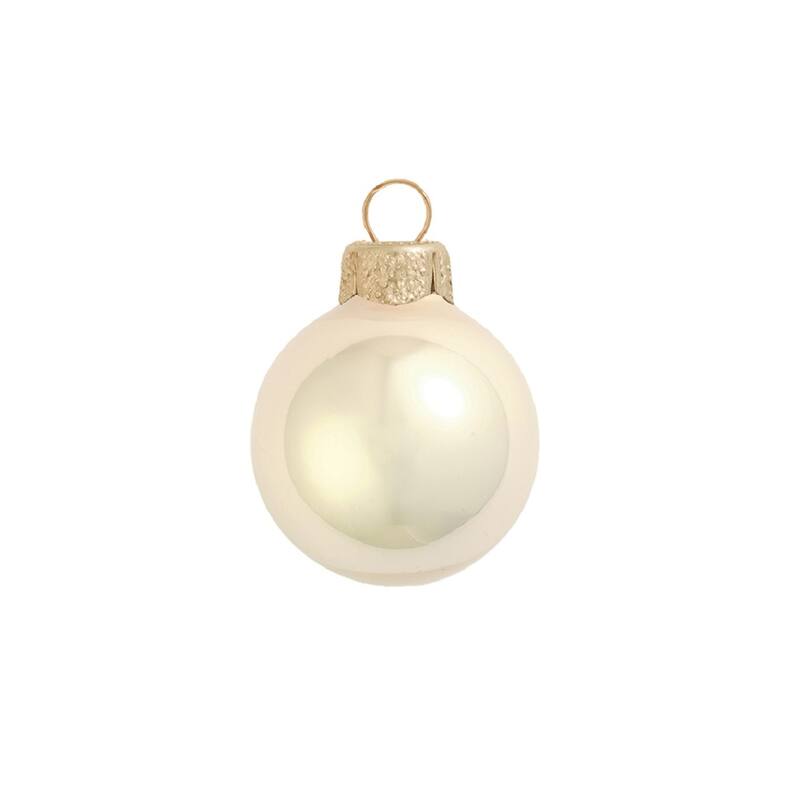 4Ct Champagne Pearl Finish Glass Christmas Ball Ornaments 4.75" 120mm