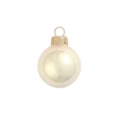 4Ct Champagne Pearl Finish Glass Christmas Ball Ornaments 4.75" 120mm