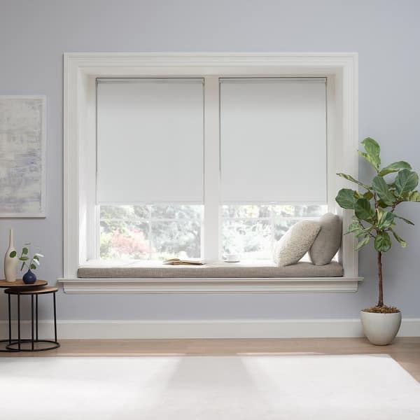 slide 2 of 22, Eclipse Arbor Solid 100% Total Blackout Cordless Roller Shade 48x72 - White