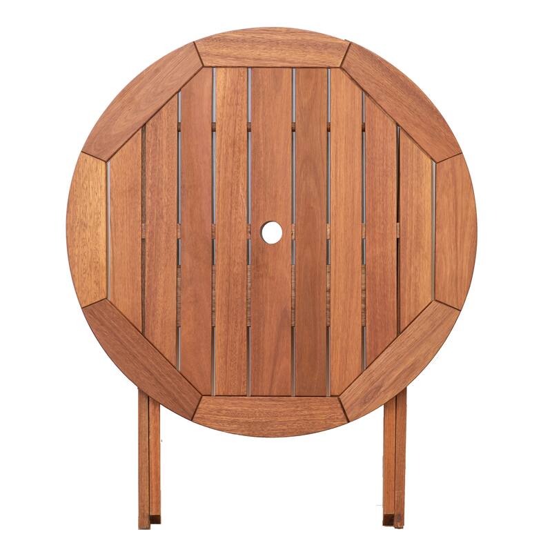Amazonia 3pc Outdoor Patio Wood & Aluminum Bistro Set