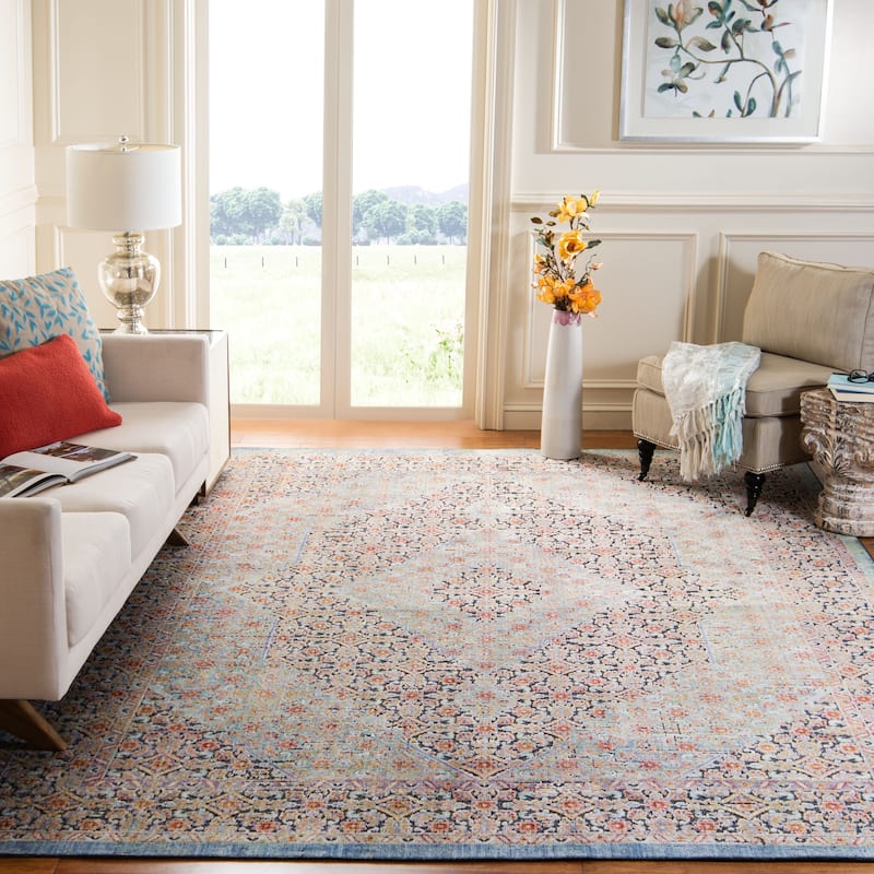 SAFAVIEH Provance Arabella Vintage Boho Oriental Rug - 9' x 12' - Blue/Yellow
