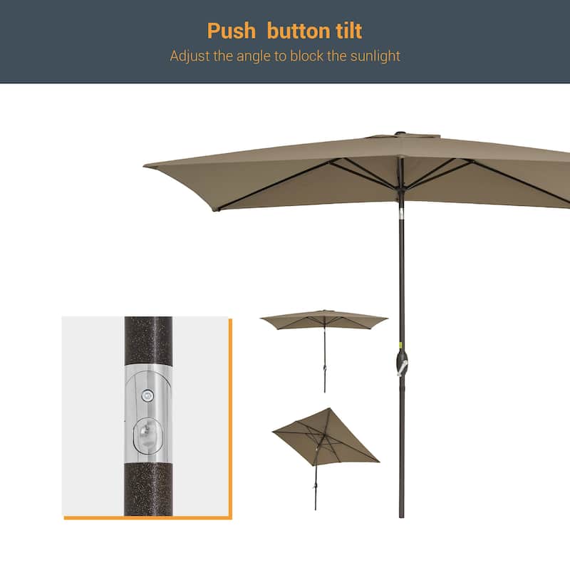 LIVOOSUN 10x6.5ft Patio Market Umbrella Aluminum Table Umbrellas