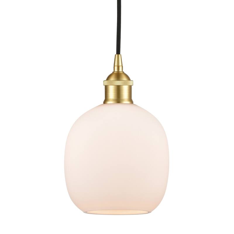 Innovations Lighting 616-1P-10-6 Belfast Pendant Belfast 6" Wide Mini - Satin Gold / Matte White