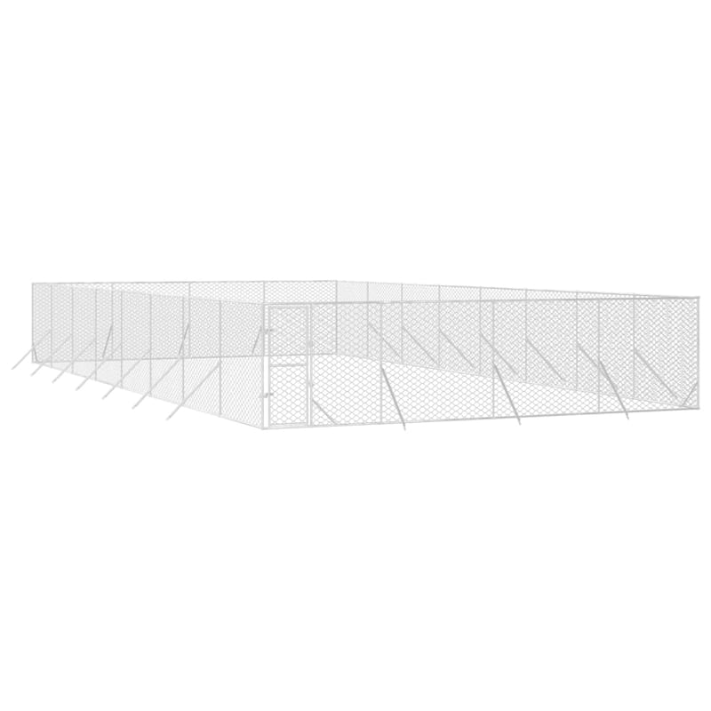 vidaXL Outdoor Dog Kennel Silver Multi-Size Galvanized Steel