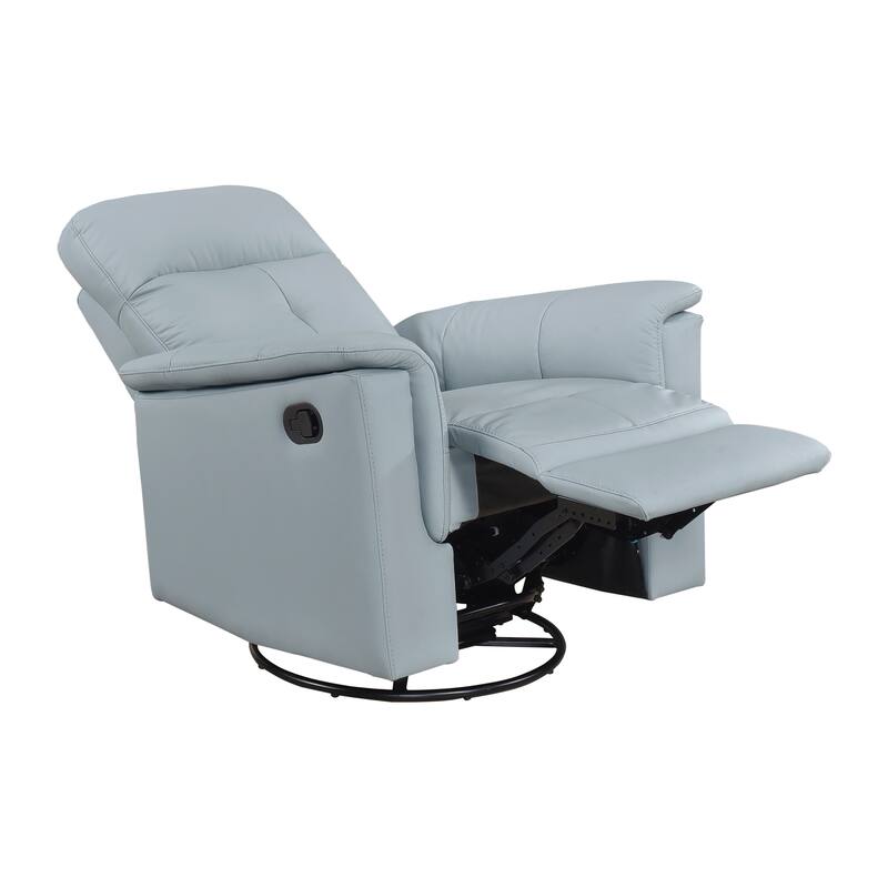 Monte 35.5" Leather Swivel Glider Manual Recliner - 360-Degree Swivel