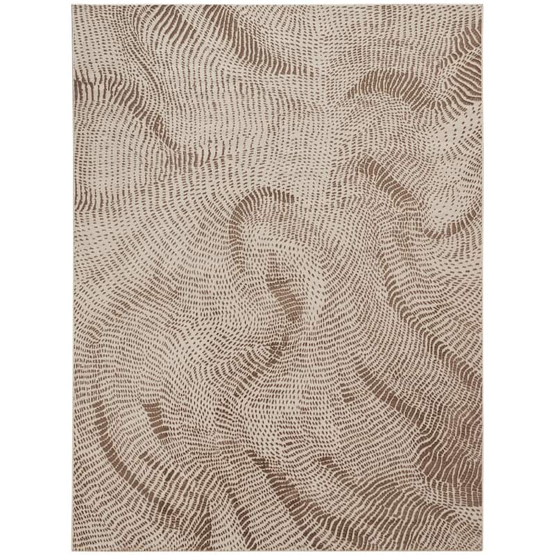 DKNY Central Park West Indoor only Modern Abstract Area Rug - Beige/Brown - 9' x 12' - Rectangle