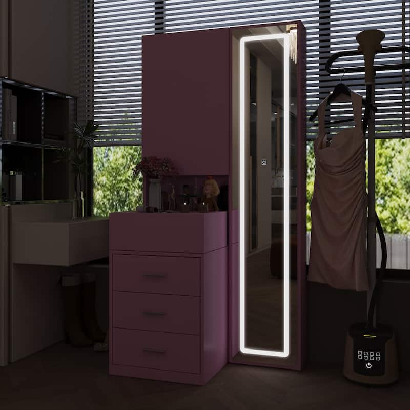 Dresser LED-Lit Vanity Dressing Cabinet with Full-Length Mirror