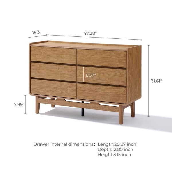 dimensions dresser Piper 6 Drawer Dresser Cream main image 0