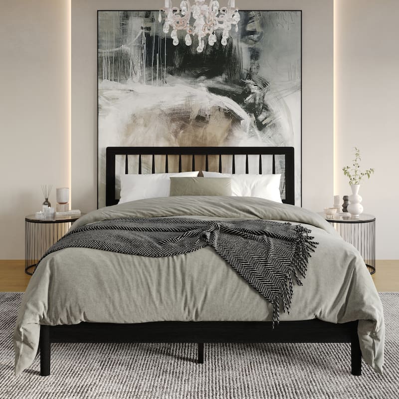 Clayfell Galena Wood Platform Bed - Black - Twin