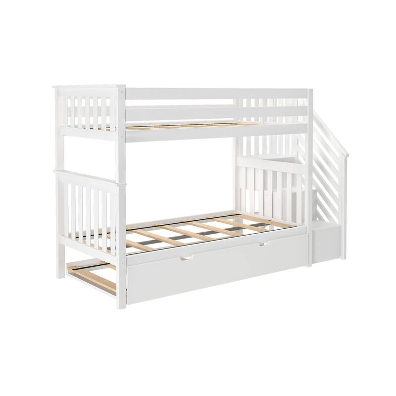 Max and Lily Twin over Twin Staircase Bunk with Trundle
