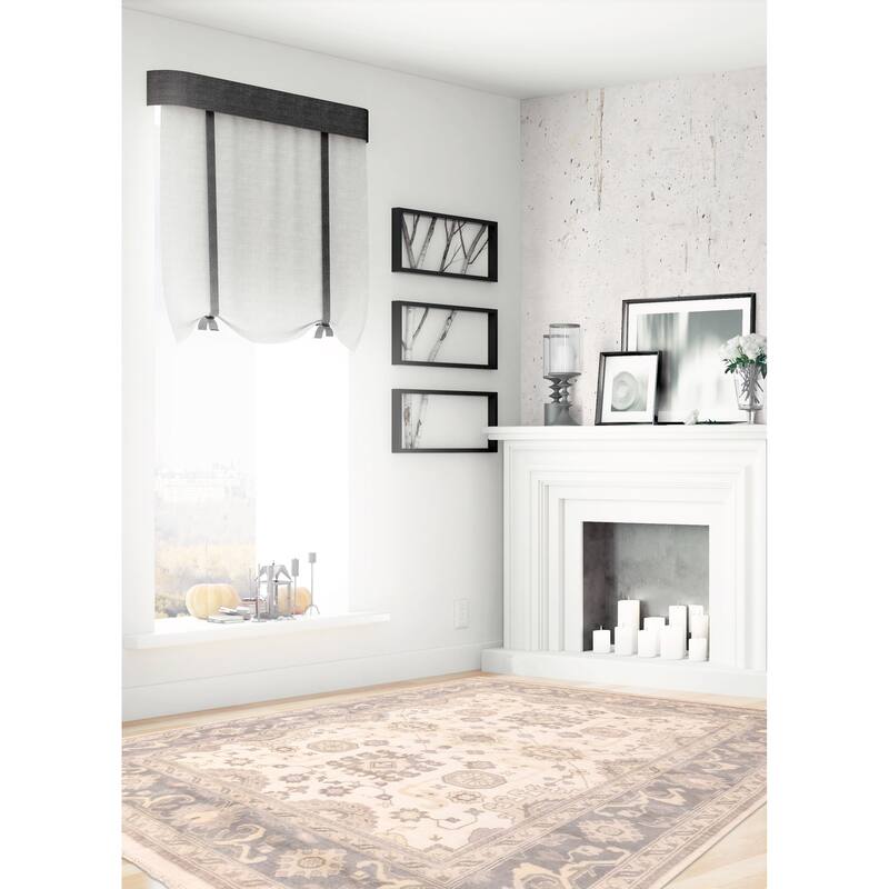 ECARPETGALLERY Hand-knotted Royal Oushak Ivory Wool Rug - 9'2 x 11'9