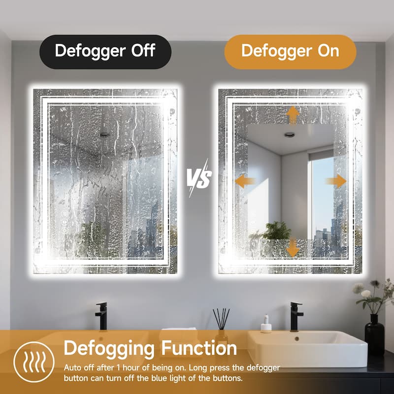 40x32 Inch Frameless LED Bathroom Mirror,Smart Mirror