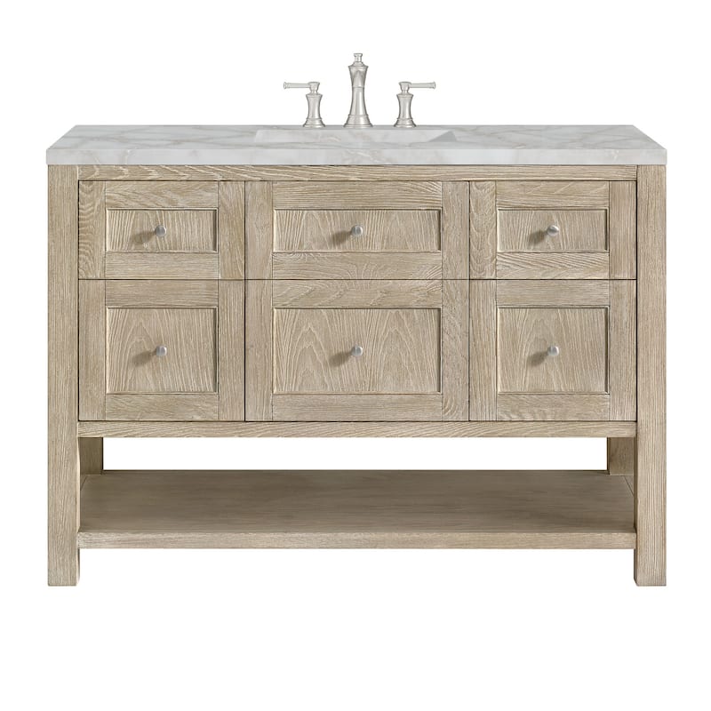 James Martin Vanities 330-V48-3VSL Breckenridge 48" Free Standing - Whitewashed Oak - Oak Finish