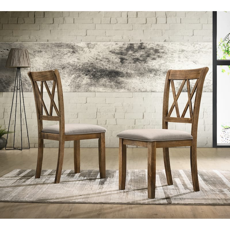 Roundhill Furniture Windvale 5-pc. Cross-back Wood Dining Set