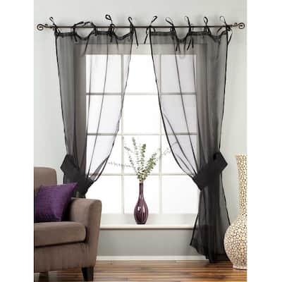Sheer Voile Tissue Curtains Panels Drapes 2 Panels , 2 Tiebacks