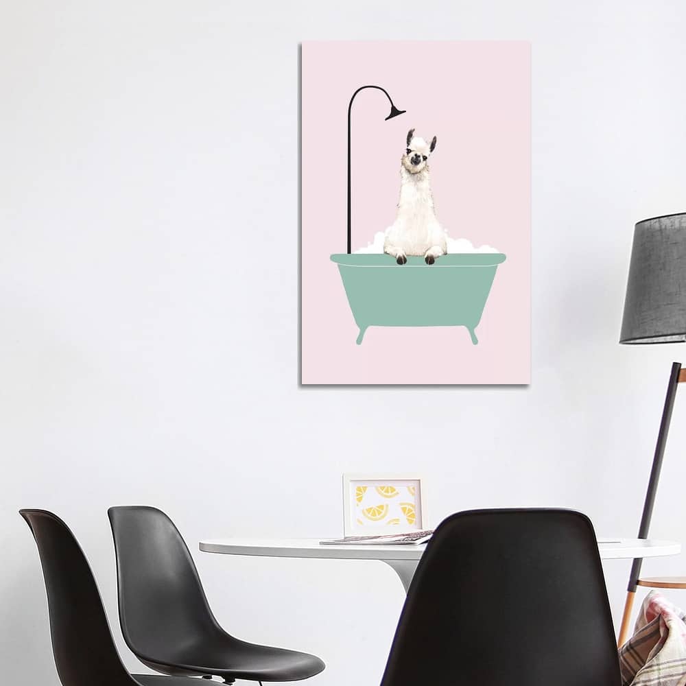iCanvas "Llama Enjoying Bubble Bath" by Big Nose Work Canvas Print