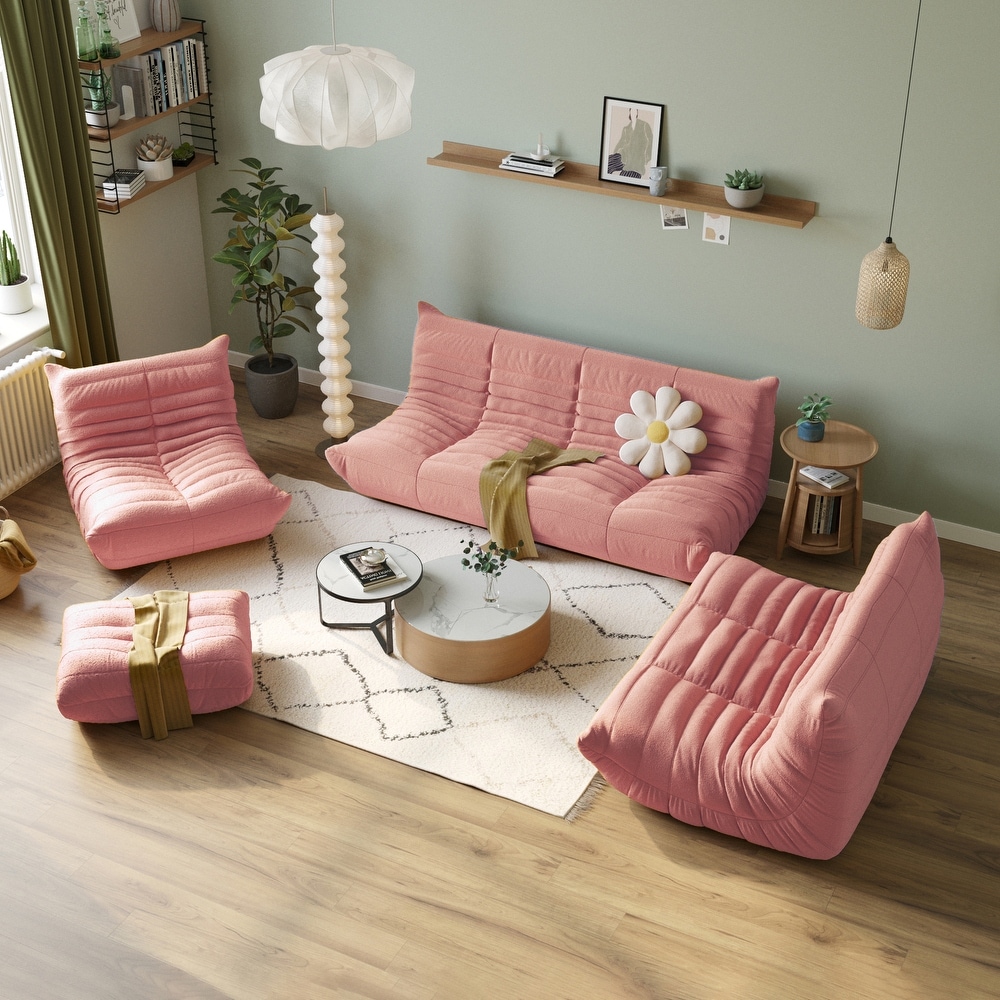 Pink mid store century sofa