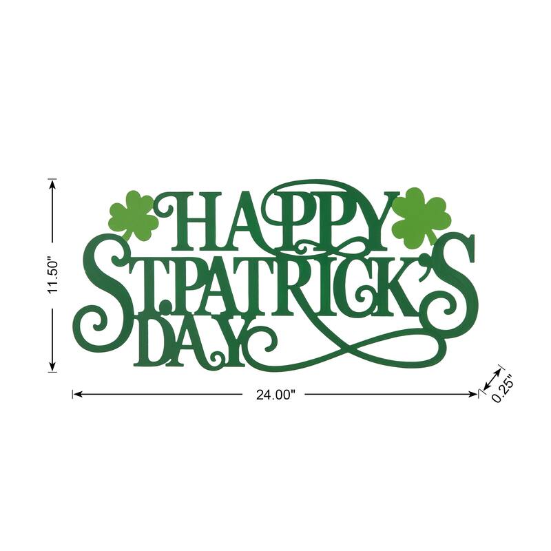 Glitzhome 24"L Metal "HAPPY St. Patrick's Day" Wall Decor