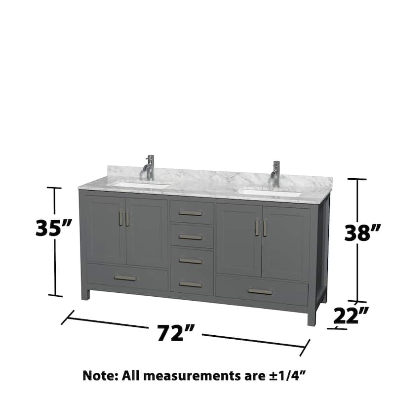 Wyndham Collection WCS141472DUNSM24 Sheffield 72" Freestanding Vanity