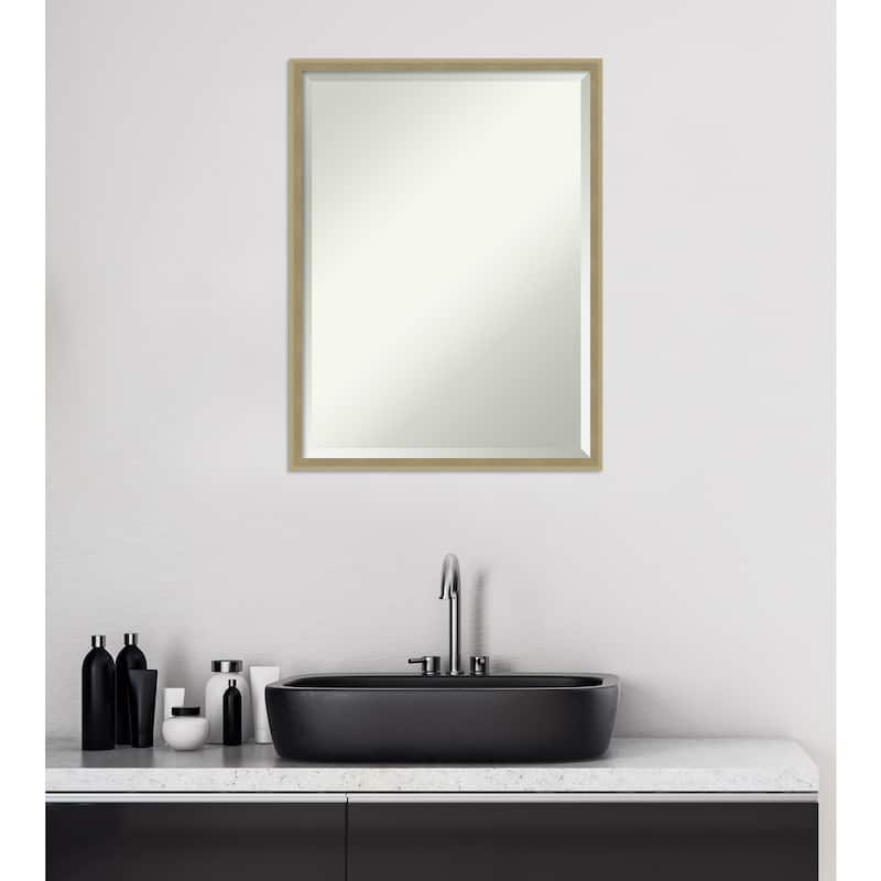 Beveled Wood Bathroom Wall Mirror - Lucie Frame