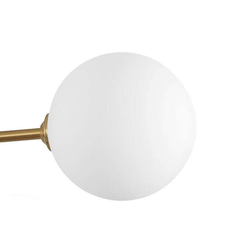Mid-Century Opal Glass Globe Sputnik Semi Flush Mount Light