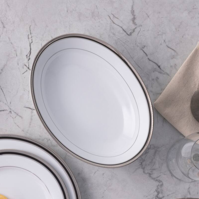 Noritake Austin Platinum Oval Vegetable Bowl, 9-3/4", 32 oz.