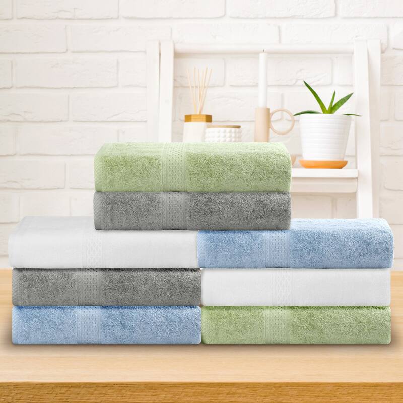 Cotton Bath Towels, 2 Pack Soft Towel Set Luxury Absorbent Quickdry Oversized Bath Towels for Bathroom, Pool 28" x 56"