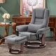 preview thumbnail 13 of 29, MCombo Swivel Recliner with Ottoman, Vibration Massage Lumbar Pillow Grey