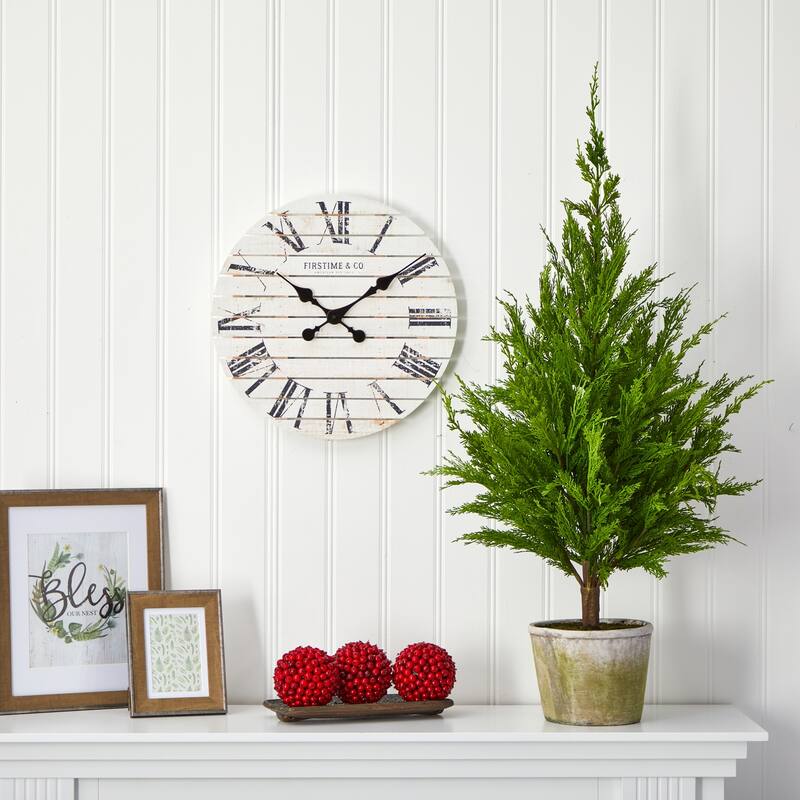 Artificial Christmas Tree with Planter - 3.5ft Holiday Decor Pine Look Tree - Green - 41-50 Inches